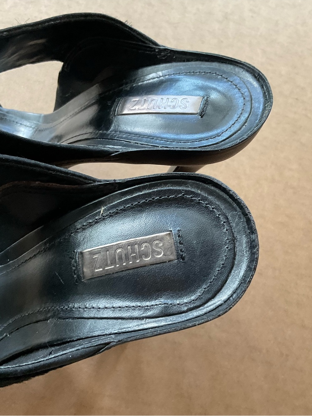 SCHUTZ Black High Heel Slide Sandals - Picture 4 of 5